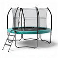 Trampoline with safety enclosure and ladder 300 x 300 x 250 cm green and black