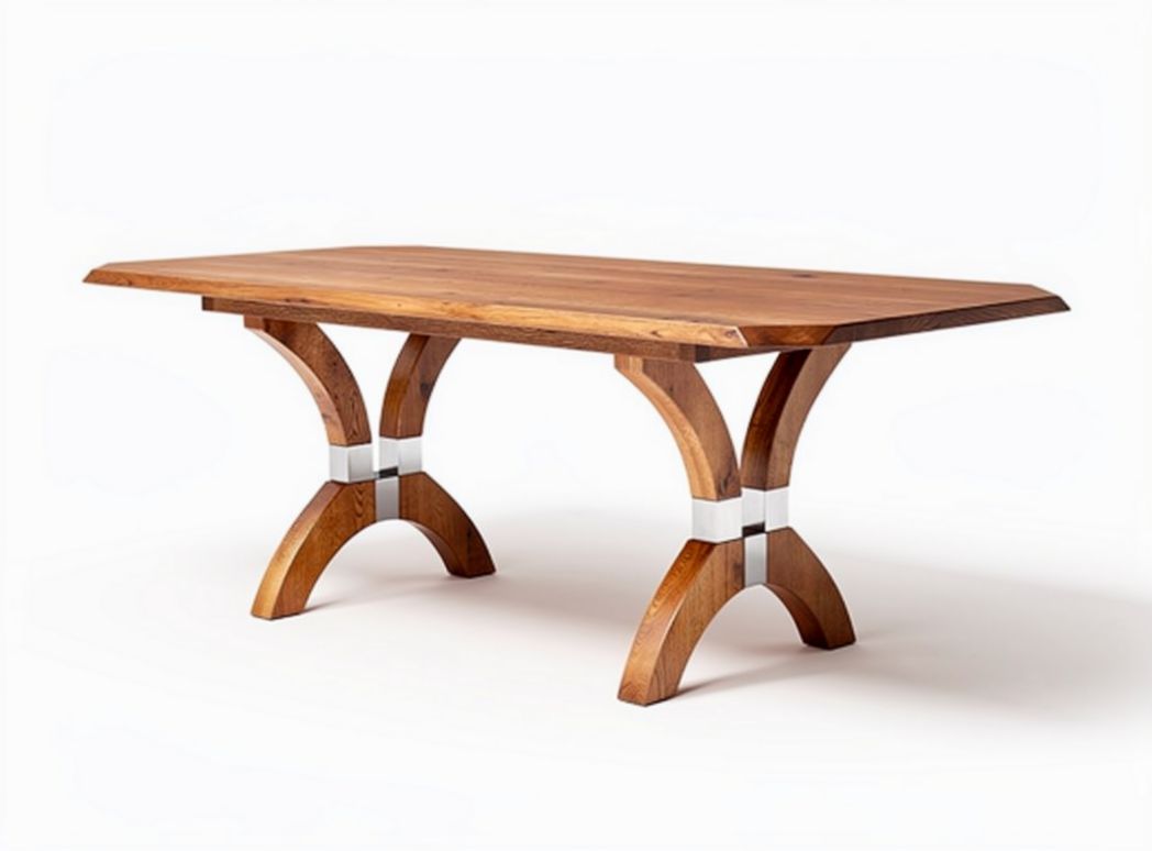 Wooden oval dining table with unique cutout design 200 x 100 x 75cm