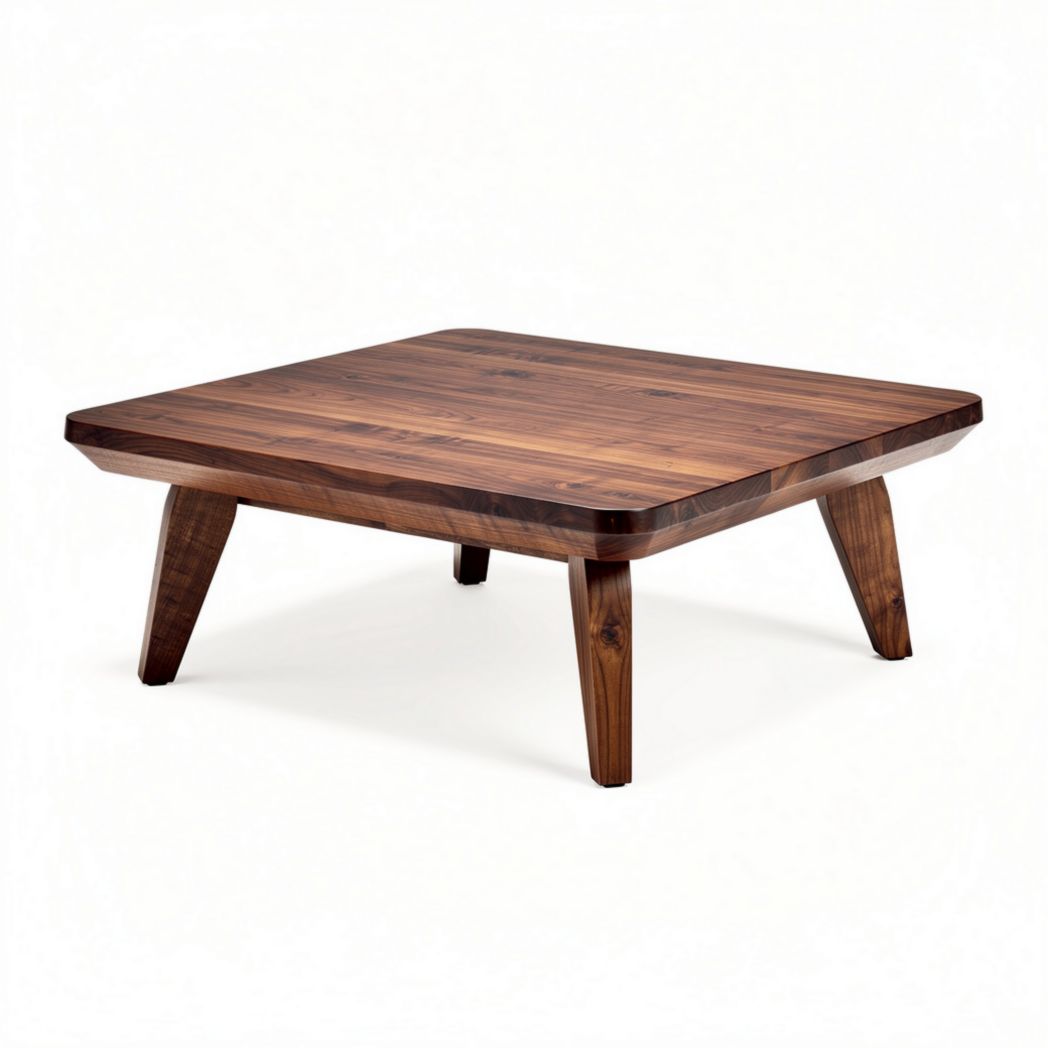Wooden coffee table with square design and natural finish 80 x 80 x 30cm