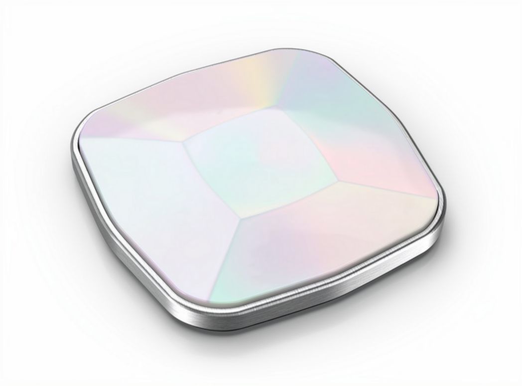Iridescent hexagonal compact mirror made of acrylic 10 x 10 x 2cm