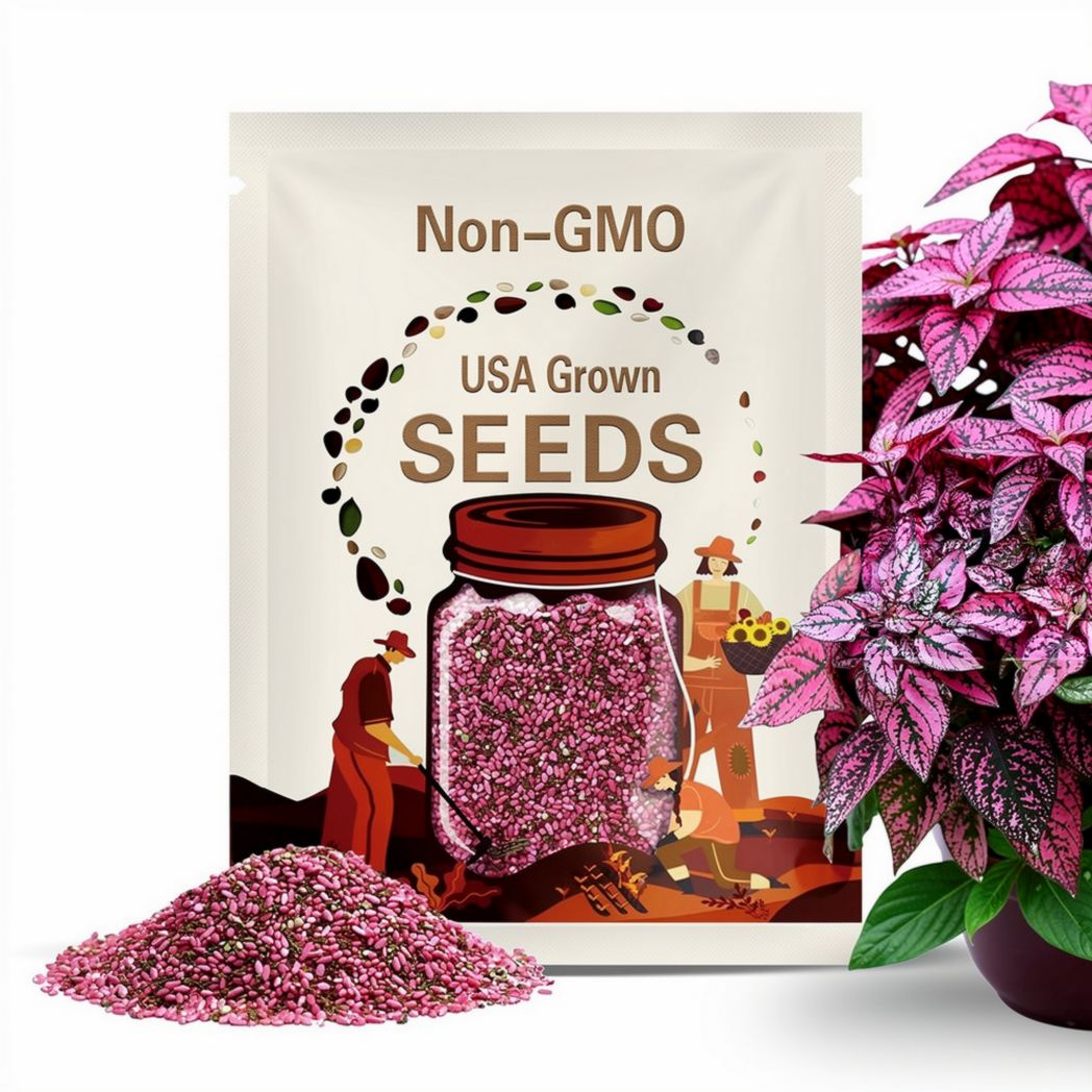 Hypoestes, Pink Polka Dot Flower Seeds - Heirloom Seeds, Polka Dot Plant, Flamingo Plant, Pollinator Friendly, Open Pollinated, Non-GMO