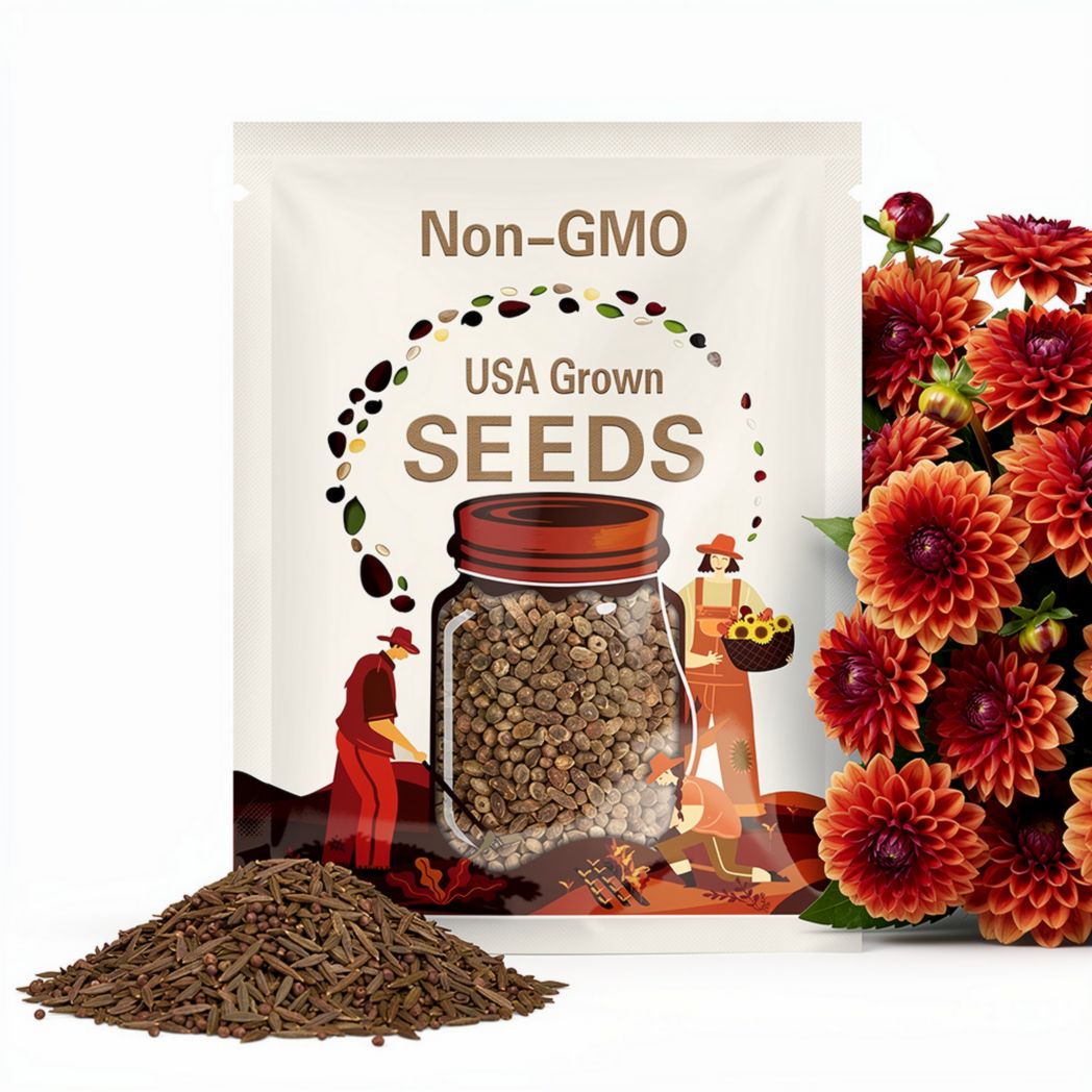 40 Seeds | Cornell Bronze Dahlia Seeds - Pollinator Friendly- Open Pollinated - Heirloom - Flower Seeds - Mix Seeds to Plant - .#D099