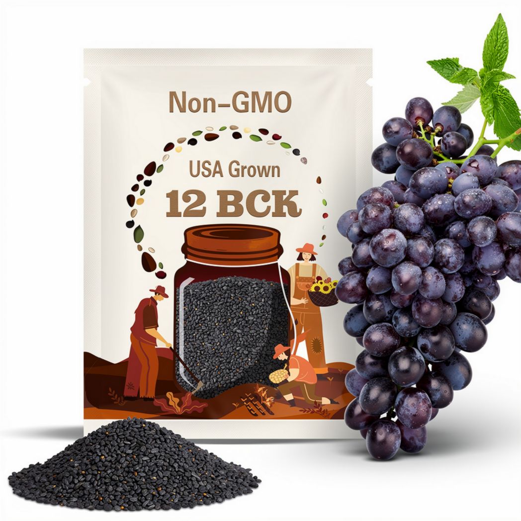 12 Black Candy Grape Seeds for Planting | Delicious Grape Vines Super Sweet Table Grape