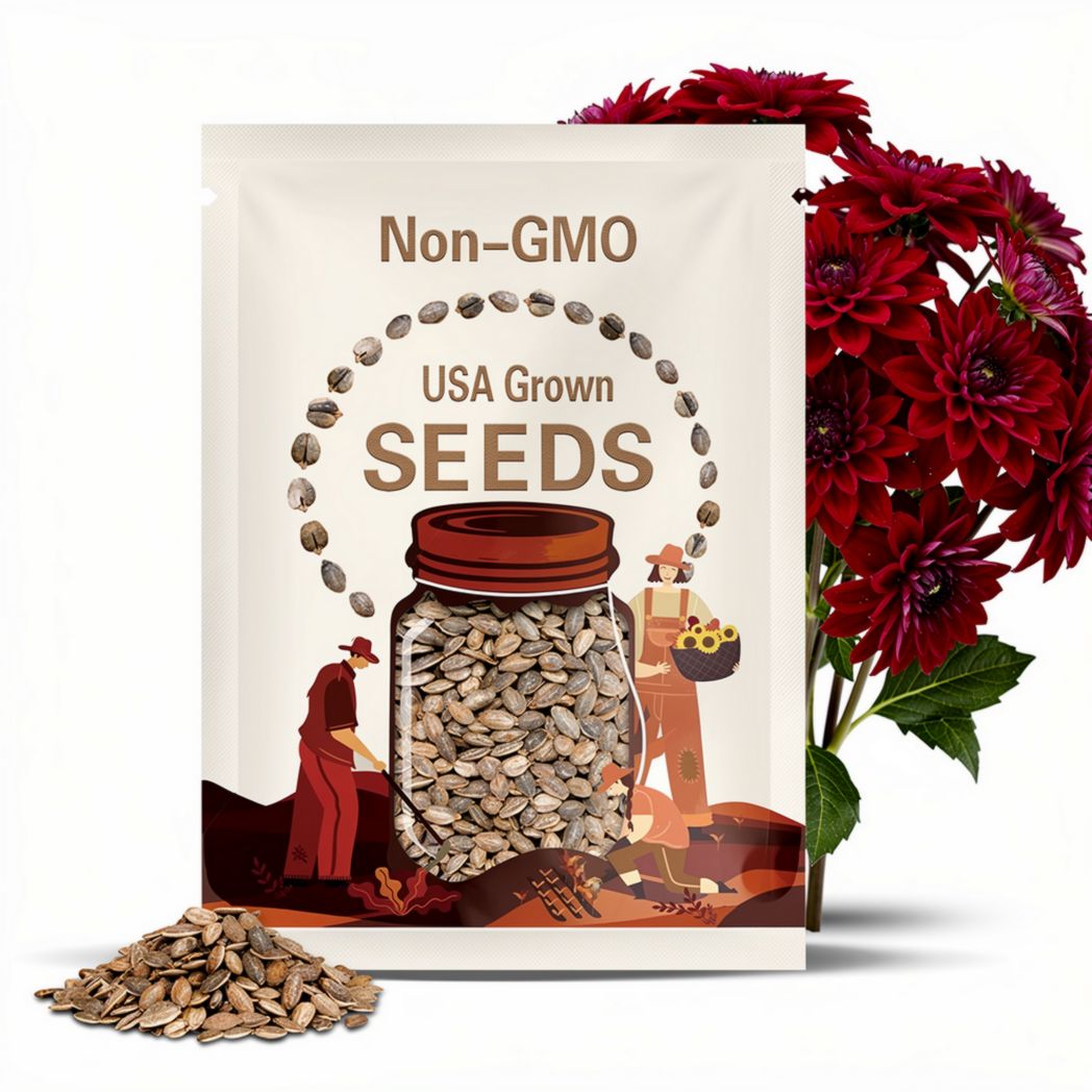 40 Seeds | Red Tempest Dahlia Seeds -Pollinator Friendly- Open Pollinated - Heirloom - Flower Seeds - Mix Seeds to Plant - .#D038
